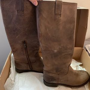 Frye Brown Jenna Inside ZIP Boot
